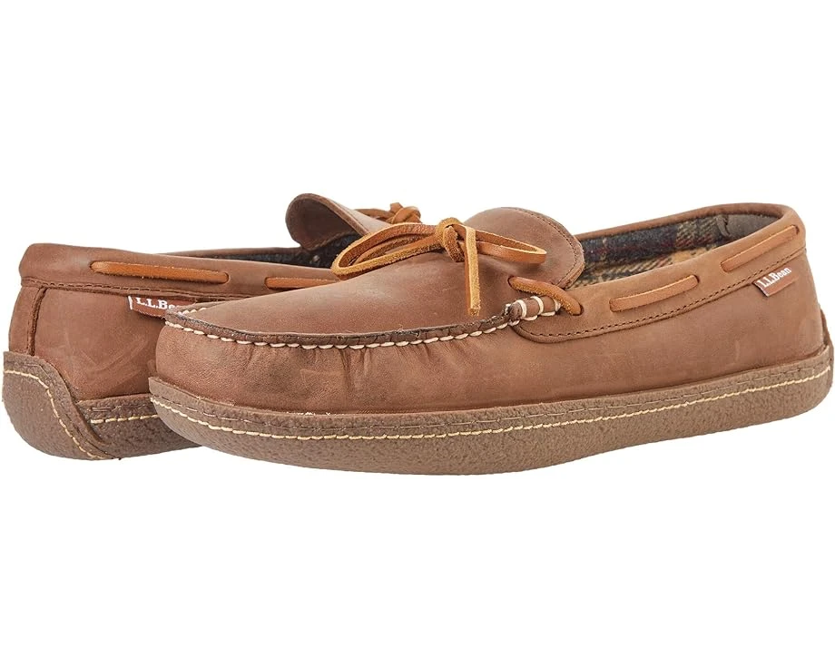 L.L.Bean Hand Sewn Slippers Flannel-Lined 3 L.L.Bean Hand Sewn Slippers Flannel-Lined